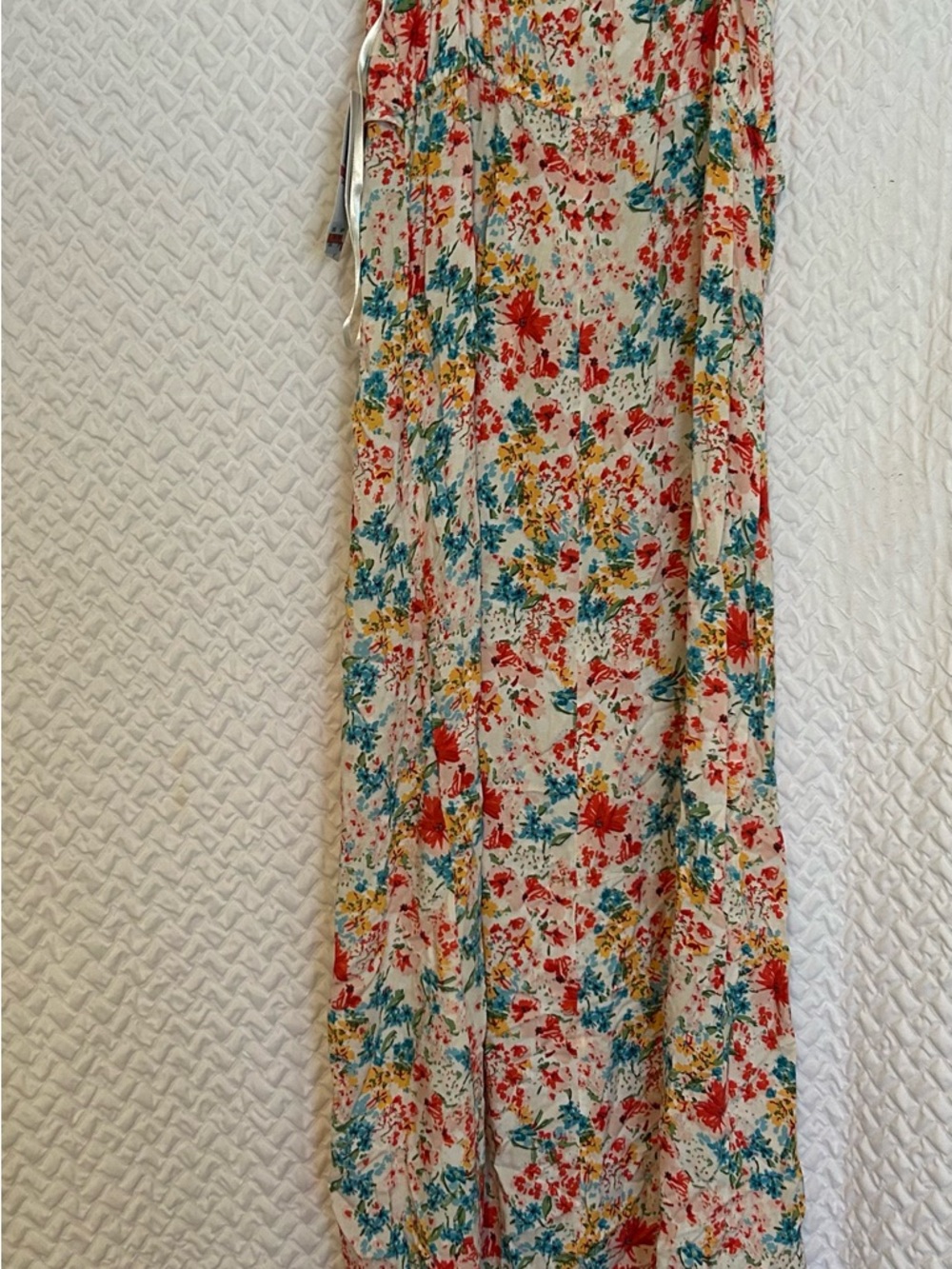Kingston Floral Maxi Dress in Red, Blue, Yellow on Cream